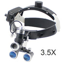 80000 Lux Powerful Headlamp with Binocular Magnifier 2.5X/3.5X Helmet Dental Loupe